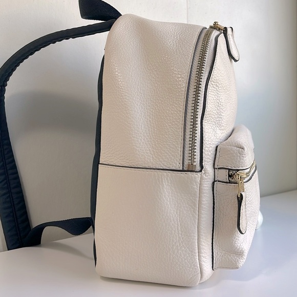 COACH Pebbled Leather Mini Charlie Backpack Color Chalk - Picture 6 of 17